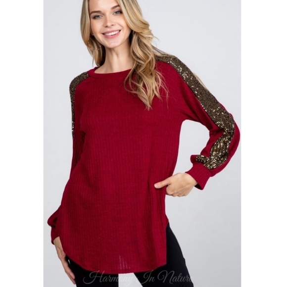 Sequin Raglan Top - Picture 3 of 6